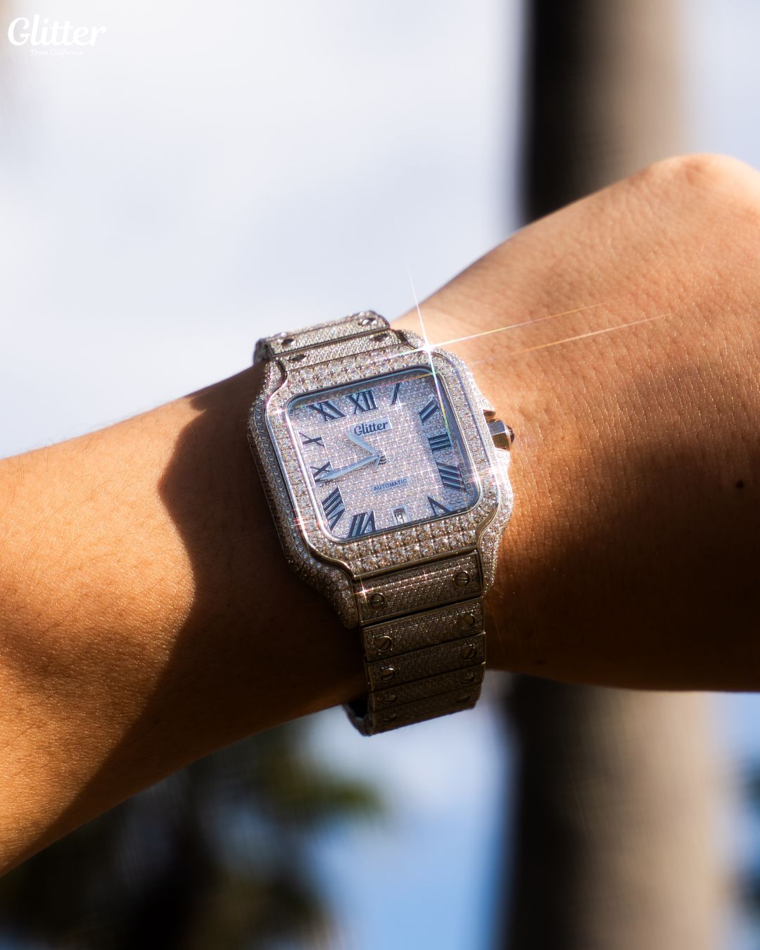 Iced Greek Dial Diamond Watch