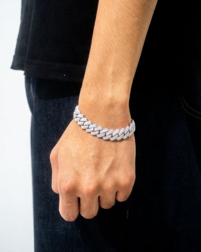 Iced Out Prong Chain Bracelet 【SILVER】