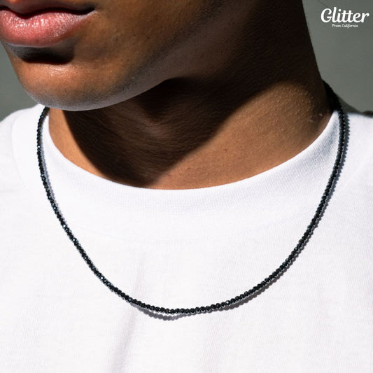 Black Moissanite Facet Cut Necklace【3mm】