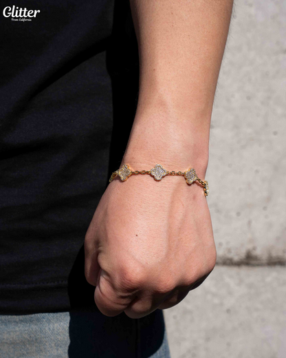 925 Iced Out Motif Chain Bracelet
