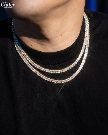 Baguette Tennis Chain Necklace【5mm】