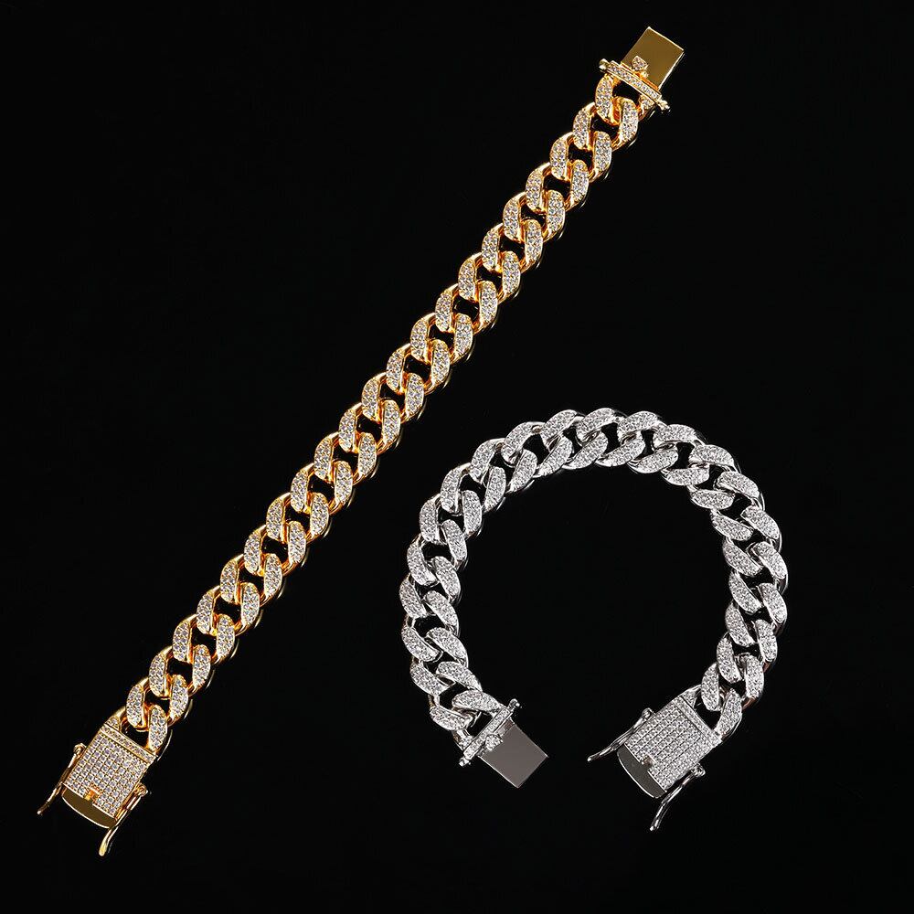 s925 Iced Out Cuban Link Bracelet 【12mm】