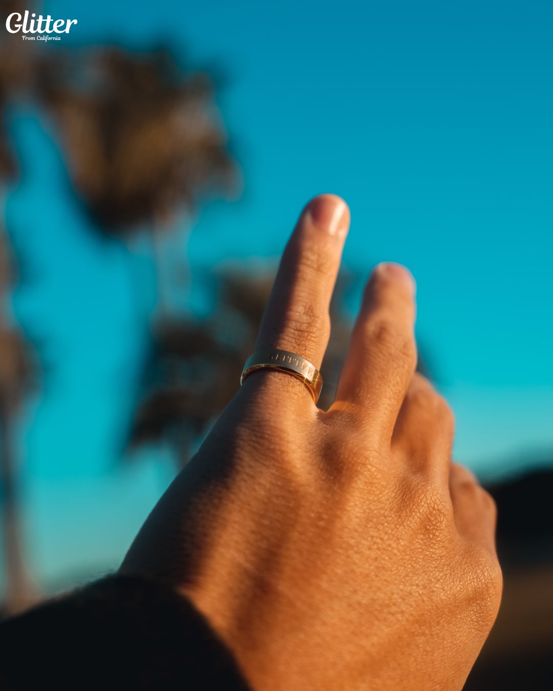 Glitter GOLD FLAT RING