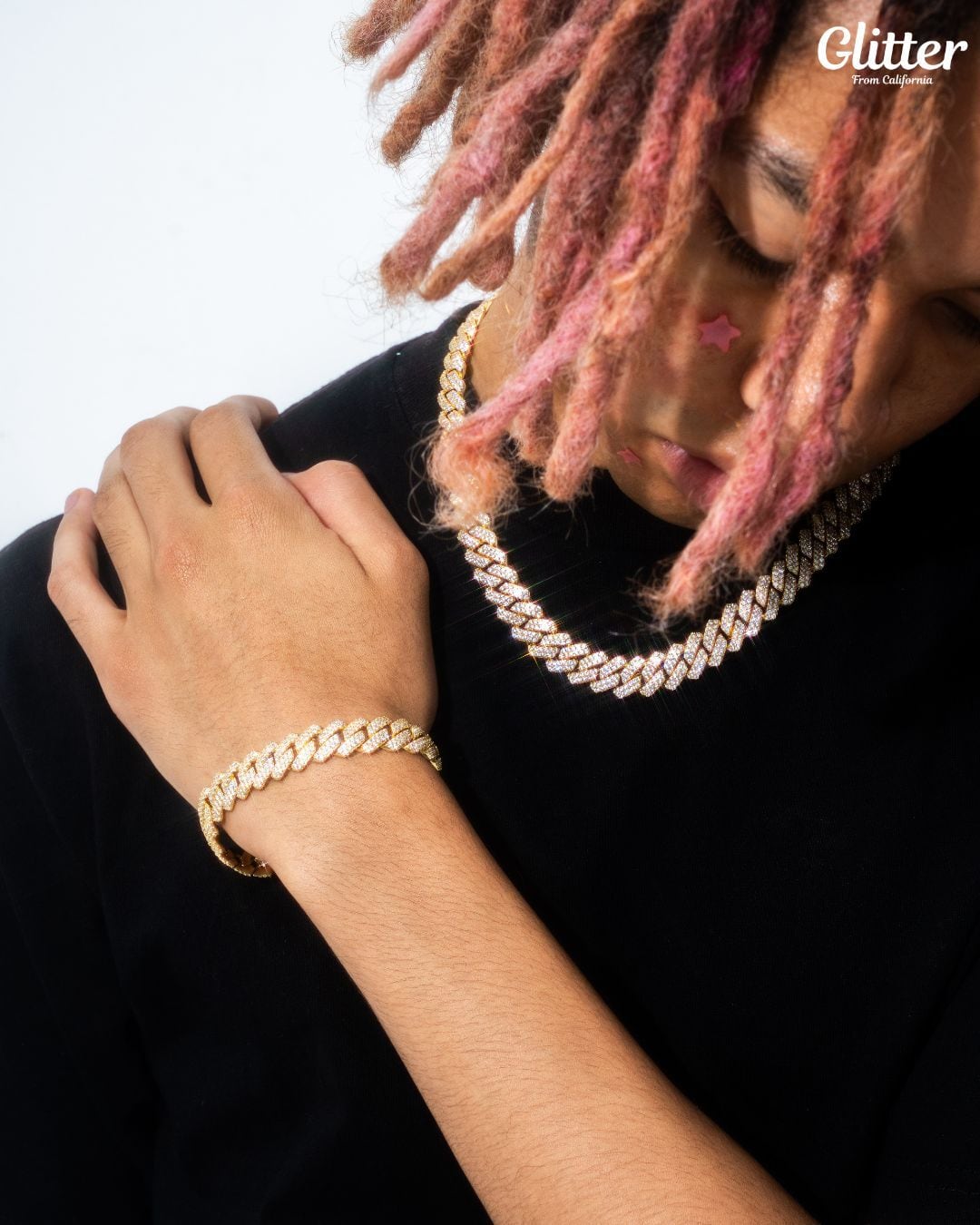 Iced Out Prong Cuban Chain Set 【14mm】