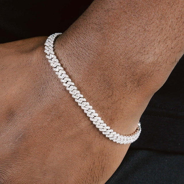 Glitter 5mmシルバーブレスレット ポーチ付き Iced Out Prong Chain Bracelet 【5mm】 – Glitter