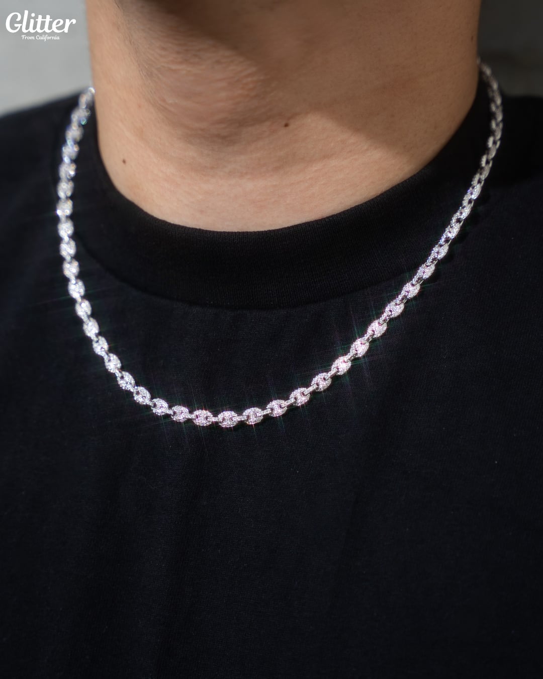 Iced Out Puffed Gucci Chain Necklace【5mm】