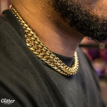 s925 12mm Miami Chain Necklace