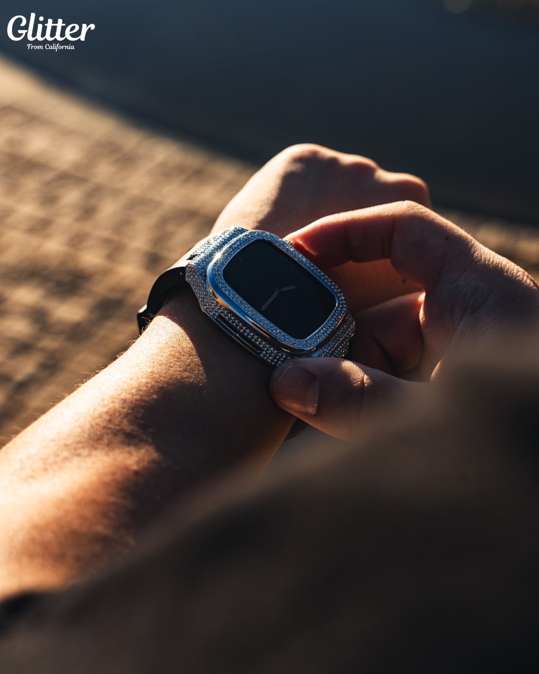 Iced Out Apple Watch Case 【SILVER】