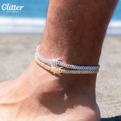 Iced Out Prong Chain Anklet
