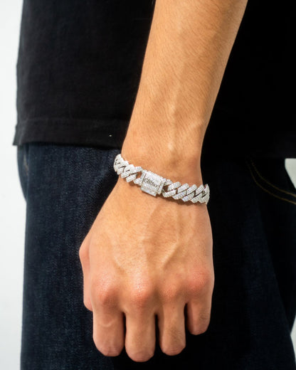 Iced Out Prong Chain Bracelet 【SILVER】