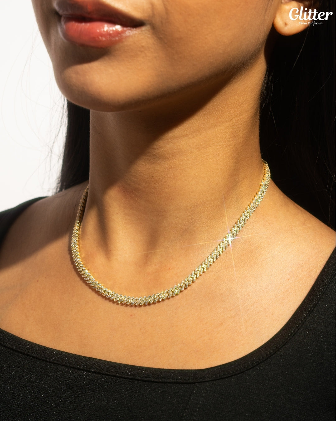Iced Out Prong Chain 【5mm/GOLD】