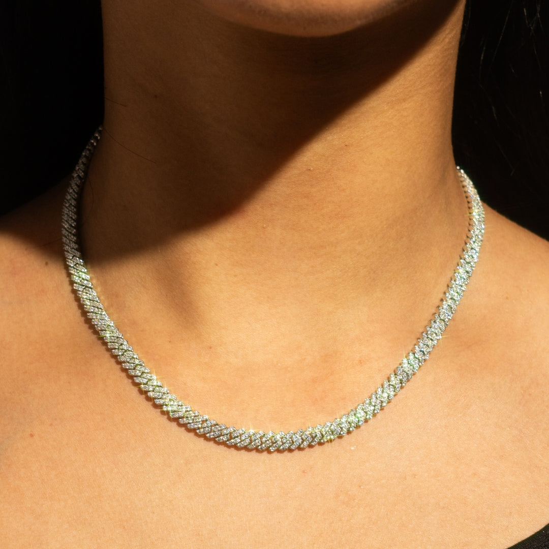Iced Out Prong Chain 【5mm/SILVER】