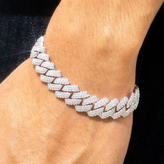Iced Out Prong Chain Bracelet 【SILVER】