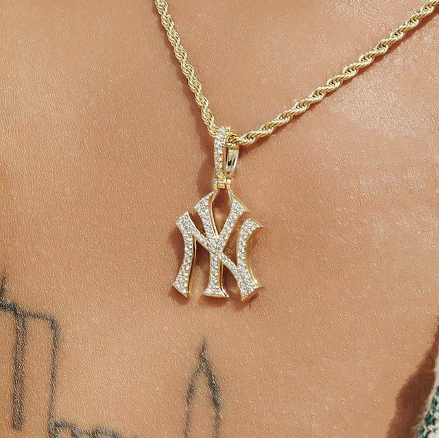 s925 Iced Out NY Pendant