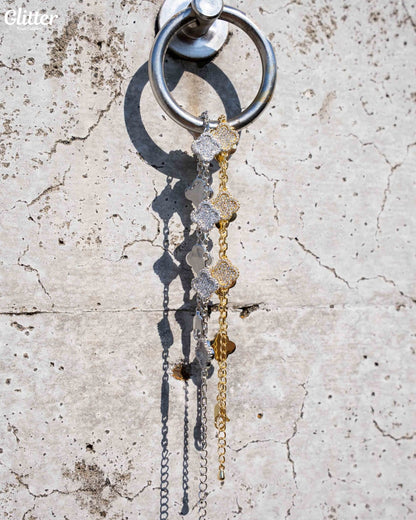 Iced Out Motif Chain Bracelet