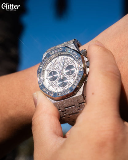 Iced Dial California Watch 【SILVER】