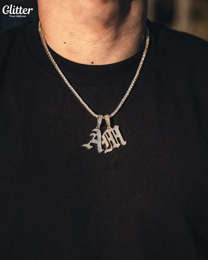 Iced Out Old English Letter Pendant