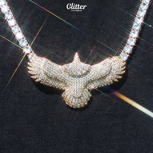 s925 Iced Out Indian Eagle Pendant