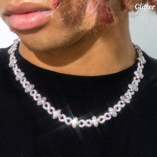 s925 Diamond Infinity Four Leaf Necklace