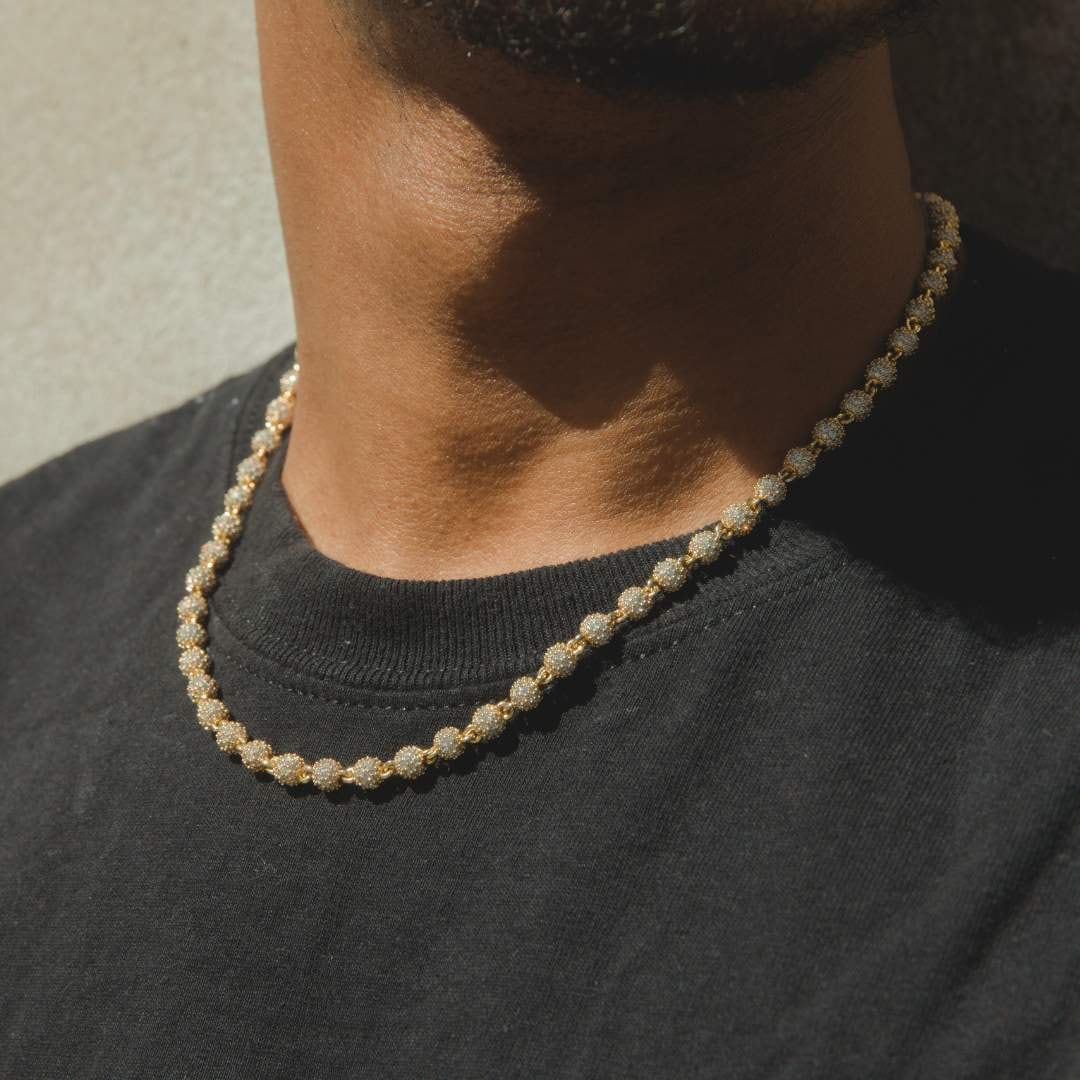 Iced Out Ball Necklace 【GOLD/ WHITE GOLD】