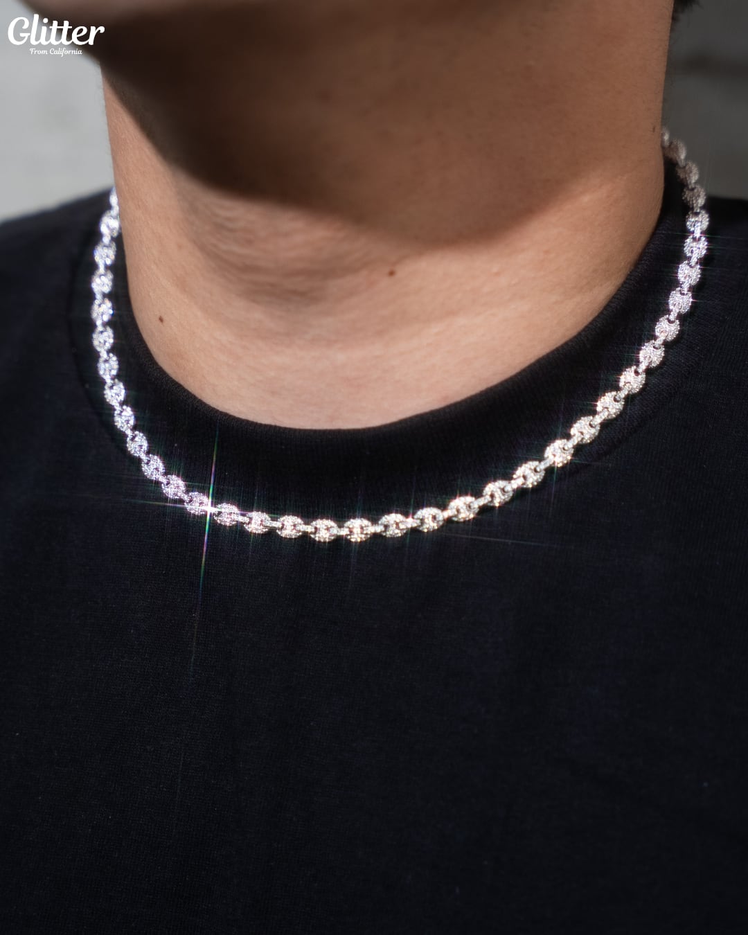 Iced Out Puffed Gucci Chain Necklace【5mm】