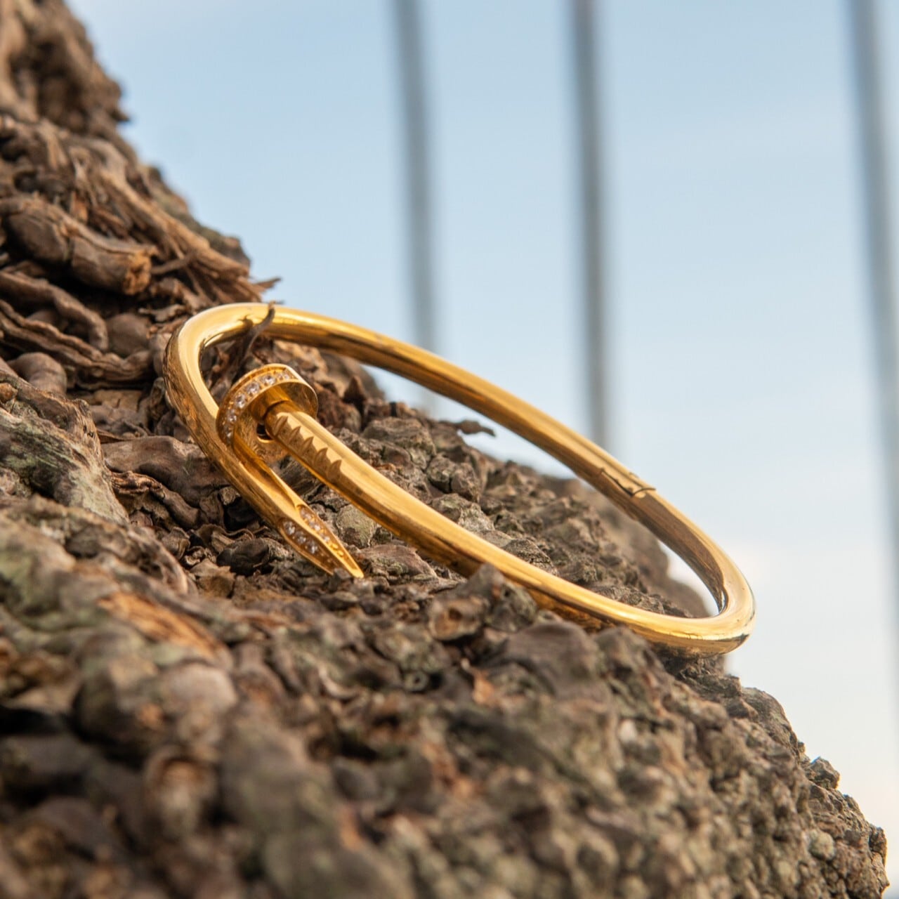 18kgp Zircon Nail Bangle 【GOLD】