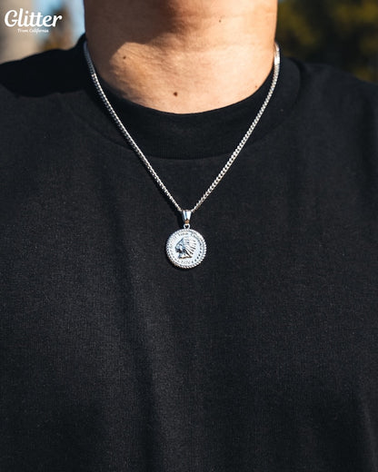 s925 Glitter Indian Coin Pendant