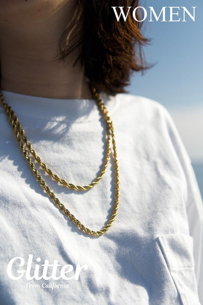 s925 Diamond Cut Rope Chain 【5mm】
