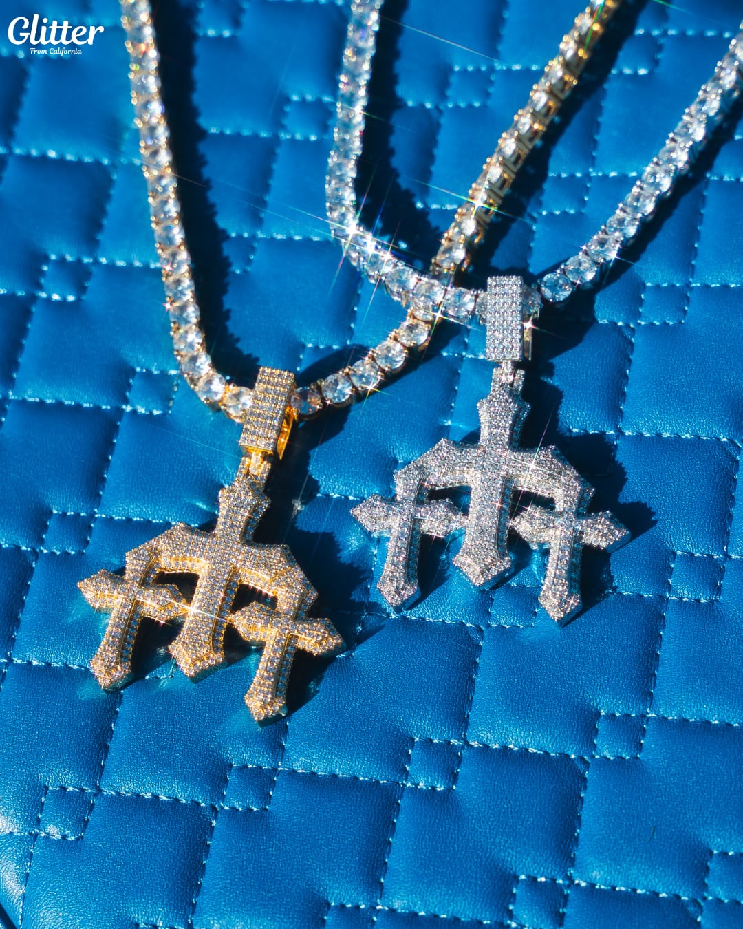 Iced Out Triple Cross Pendant 【GOLD /SILVER】