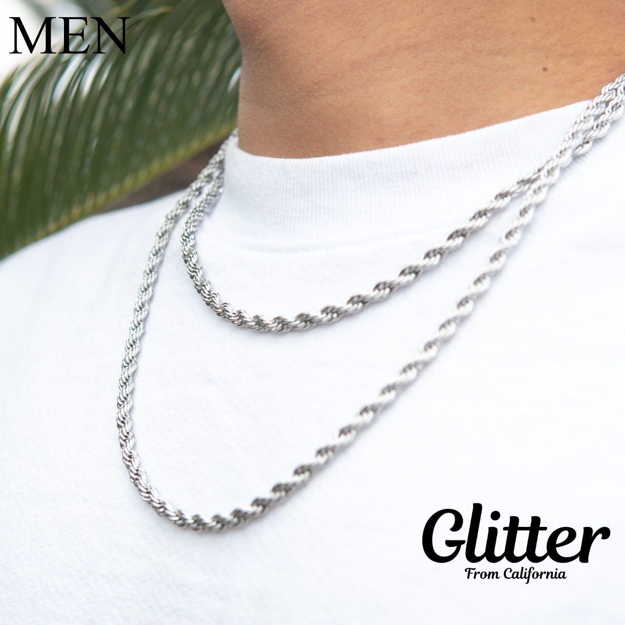 Diamond Cut Rope Chain 【5mm/SILVER】