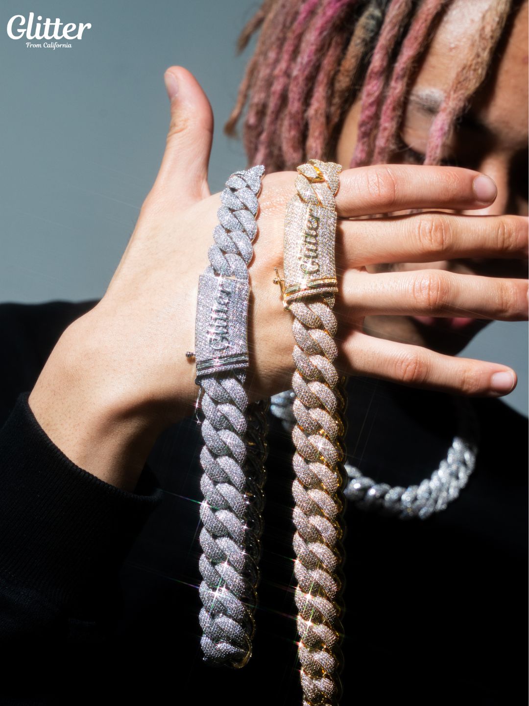 Iced Out Cuban Chain Necklace 【22mm】 – Glitter