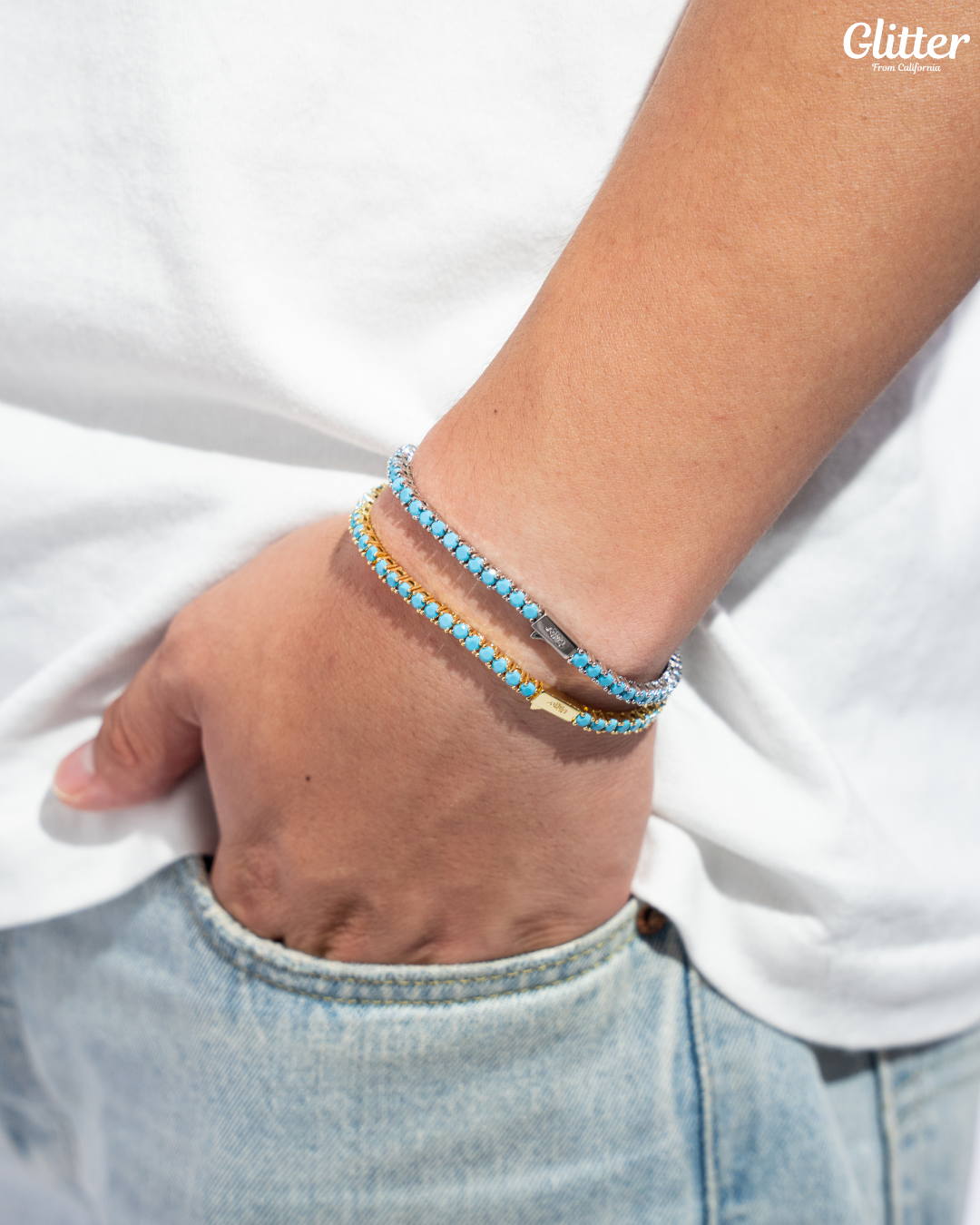 Turquoise Tennis Chain Bracelet