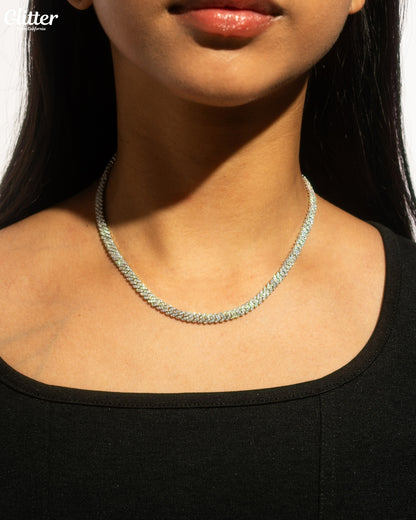 Iced Out Prong Chain 【5mm/SILVER】