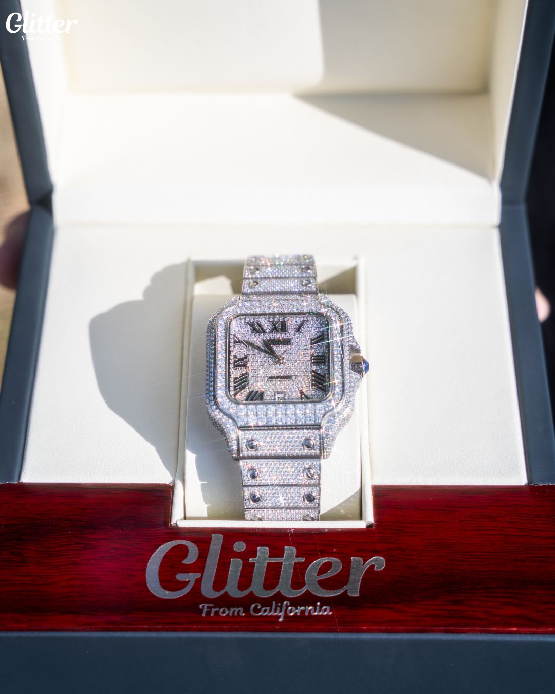 Iced Greek Dial Diamond Watch – Glitter