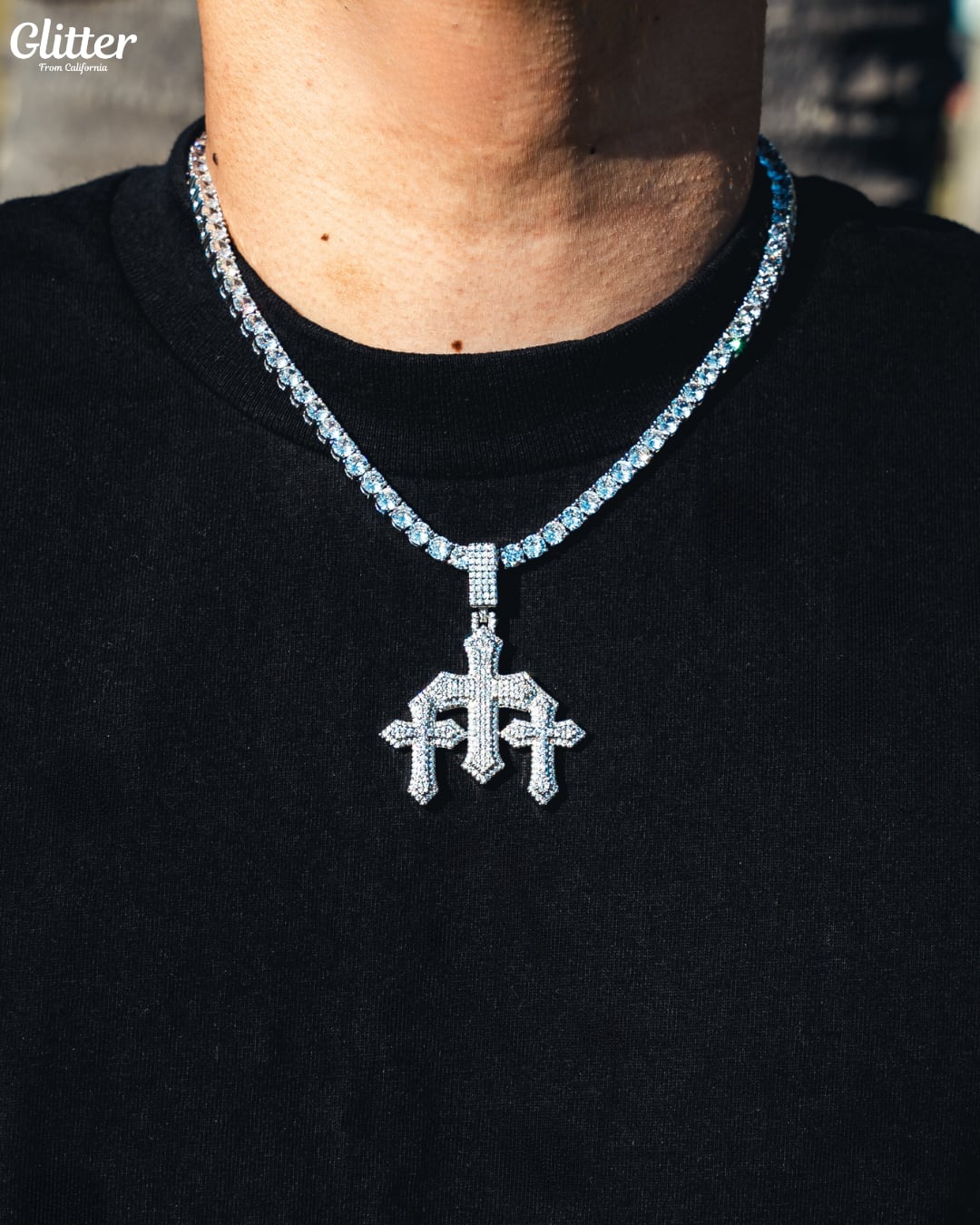 Iced Out Triple Cross Pendant 【GOLD /SILVER】
