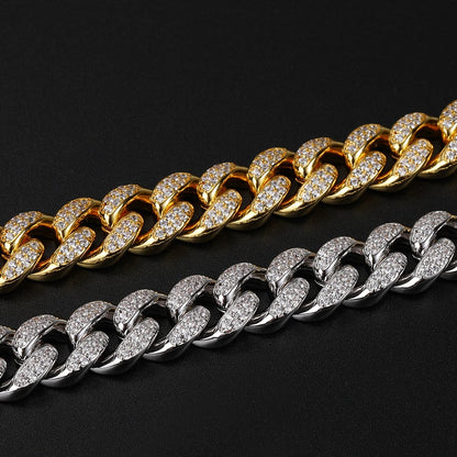 s925 Iced Out Cuban Link Necklace 【12mm】