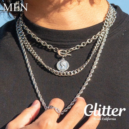 Diamond Cut Rope Chain 【5mm/SILVER】