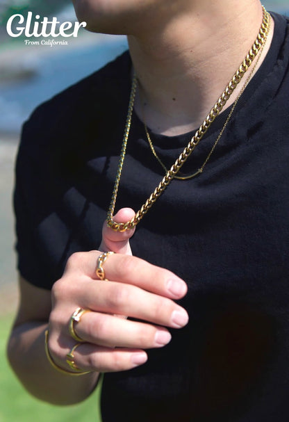 Miami Chain Link Necklace 【7mm/GOLD】