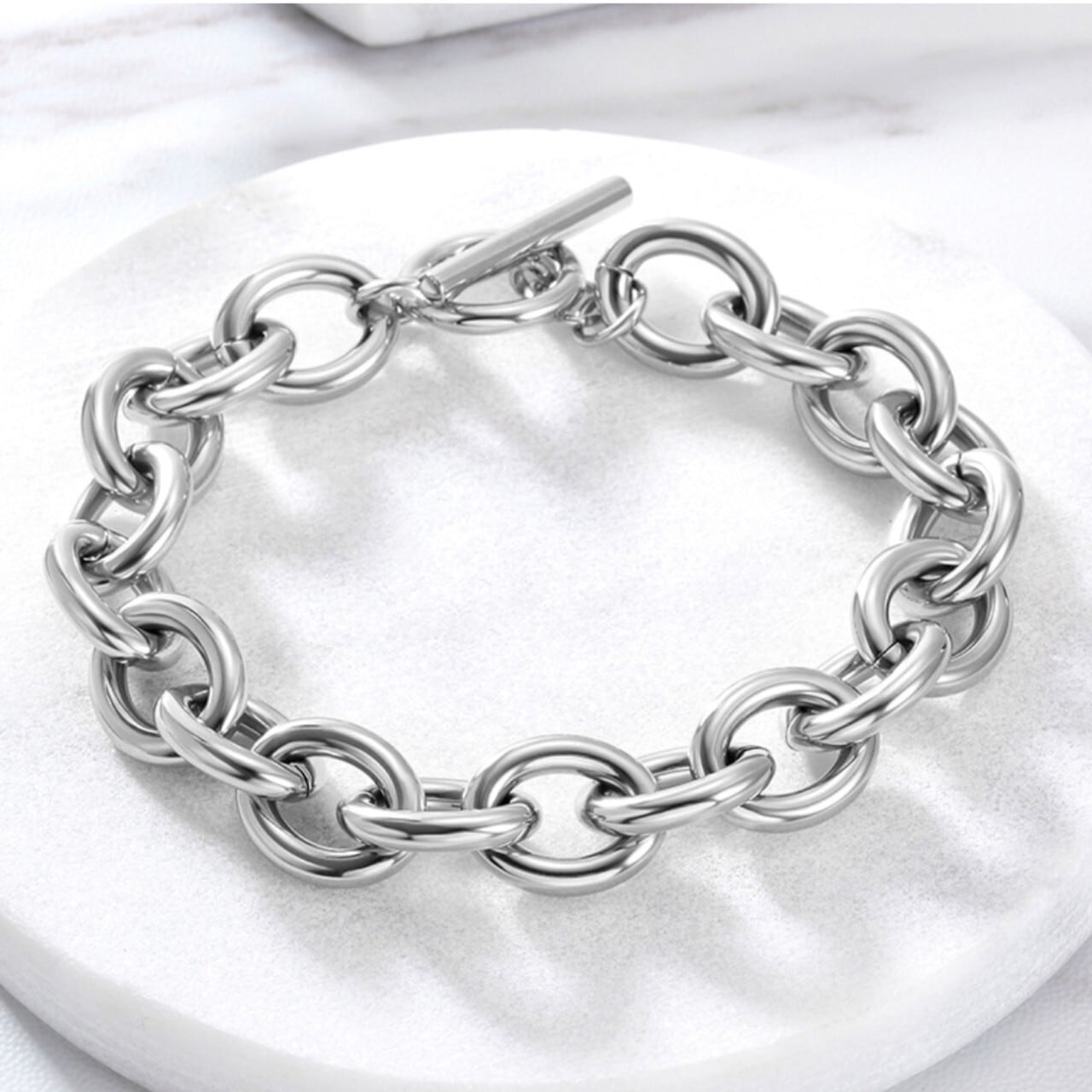 Chain & Link Bracelet 【12mm/SILVER】