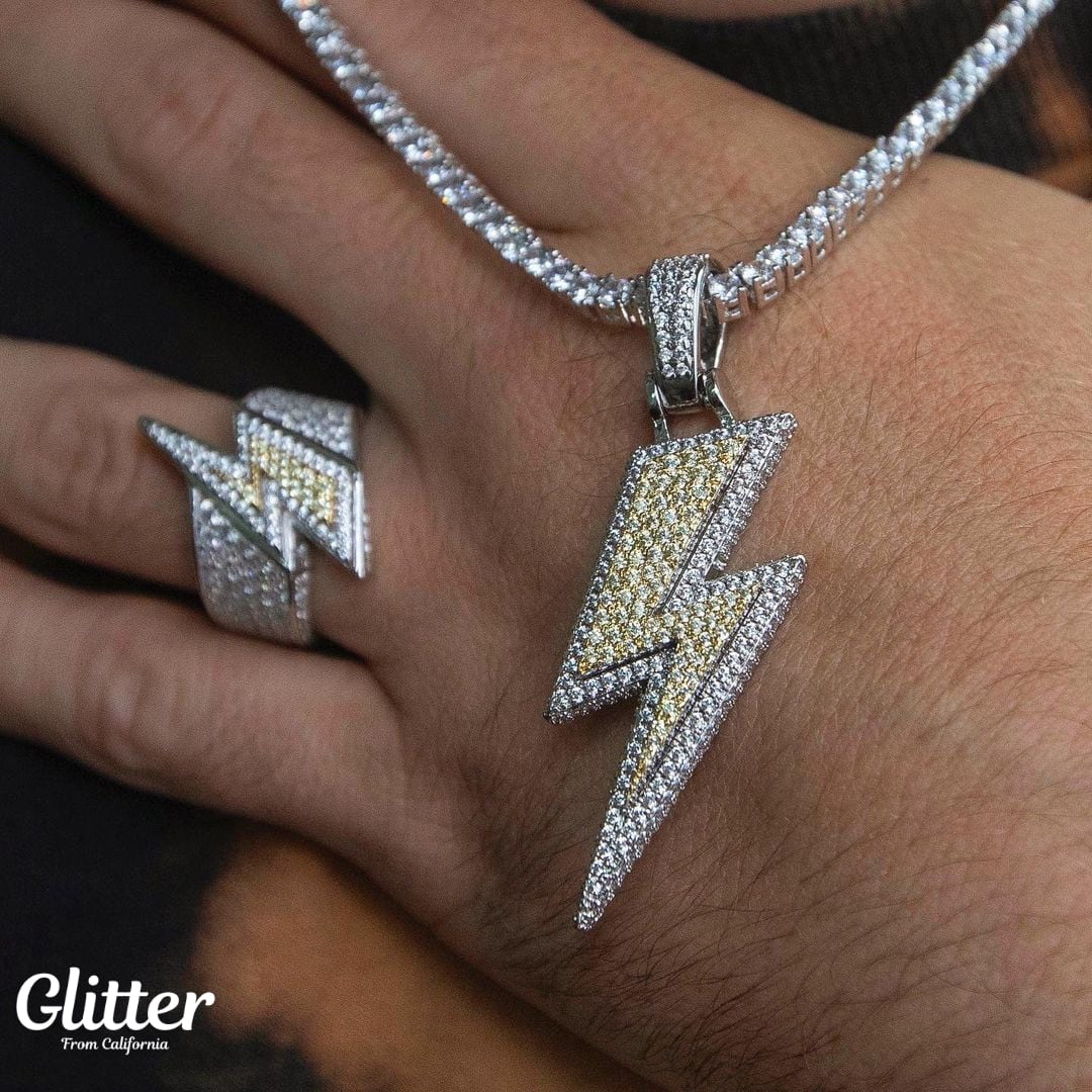 Iced Out Lightning Necklace