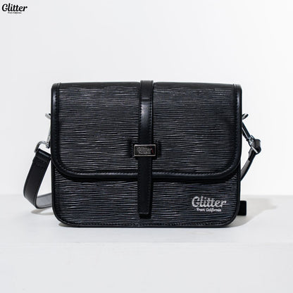 글리터 메신저 가죽 가방