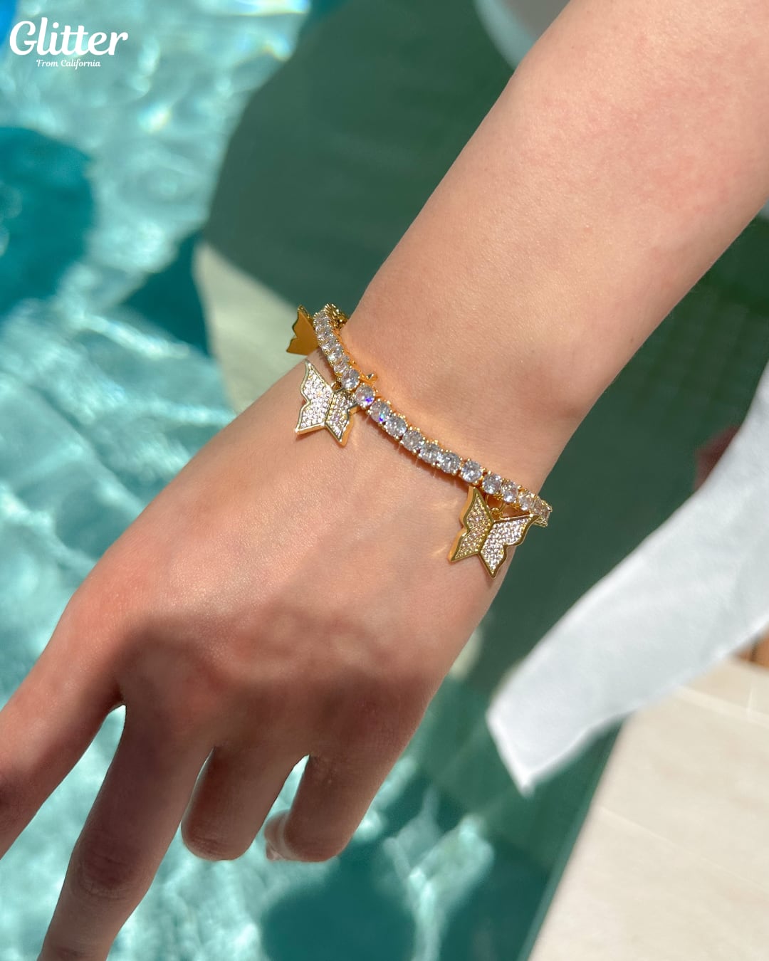 Iced Out Butterfly Tennis Bracelet / Anklet