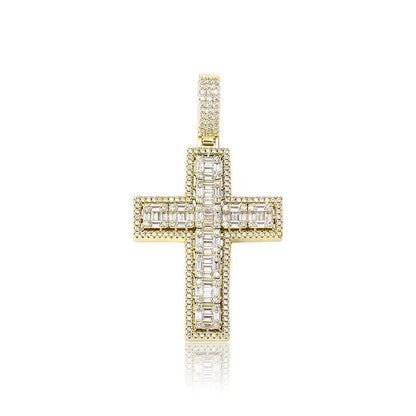 Baguette Diamond Cross Necklace