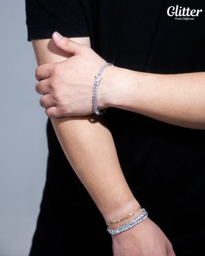 Baguette Tennis Chain Bracelet【5mm】