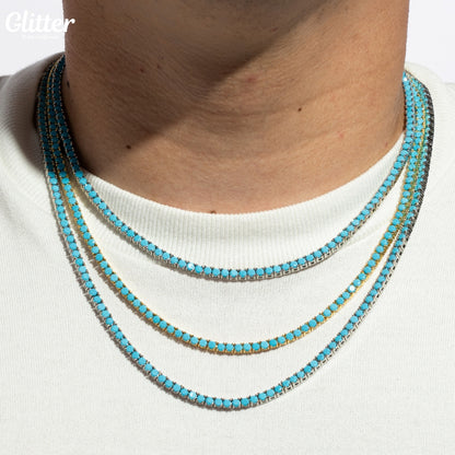 Turquoise Tennis Chain Necklace