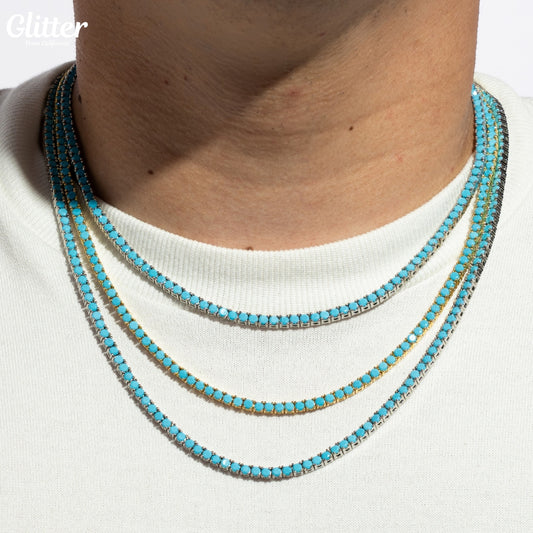 Turquoise Tennis Chain Necklace