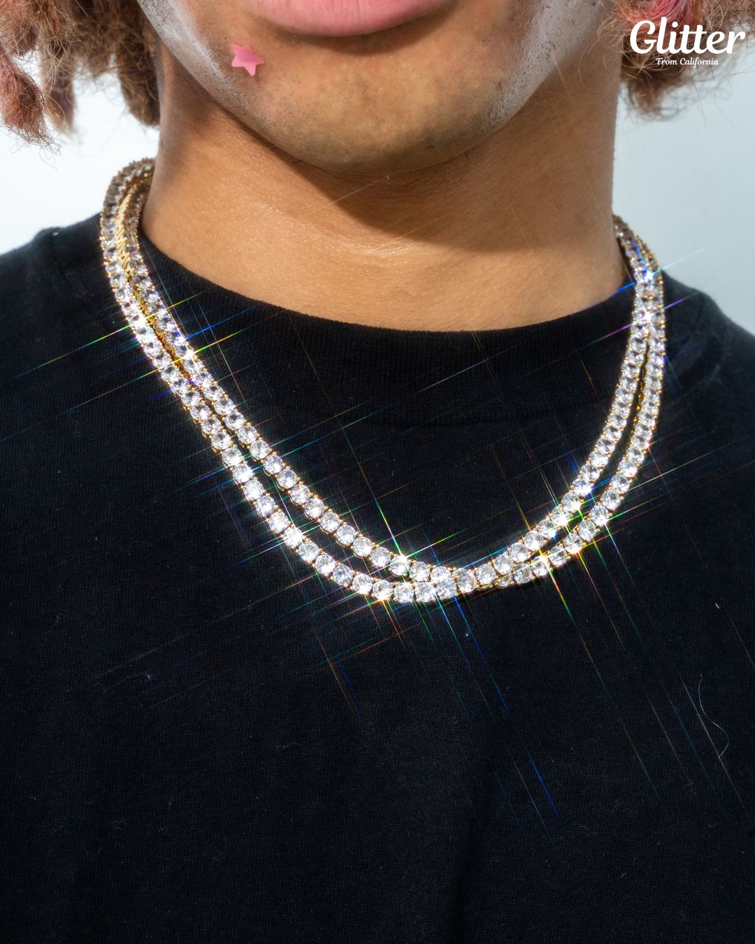 Glitter テニスチェーン5mm アバランチトップ付き Luxury Tennis Necklace 【5mm / GOLD】 – Glitter