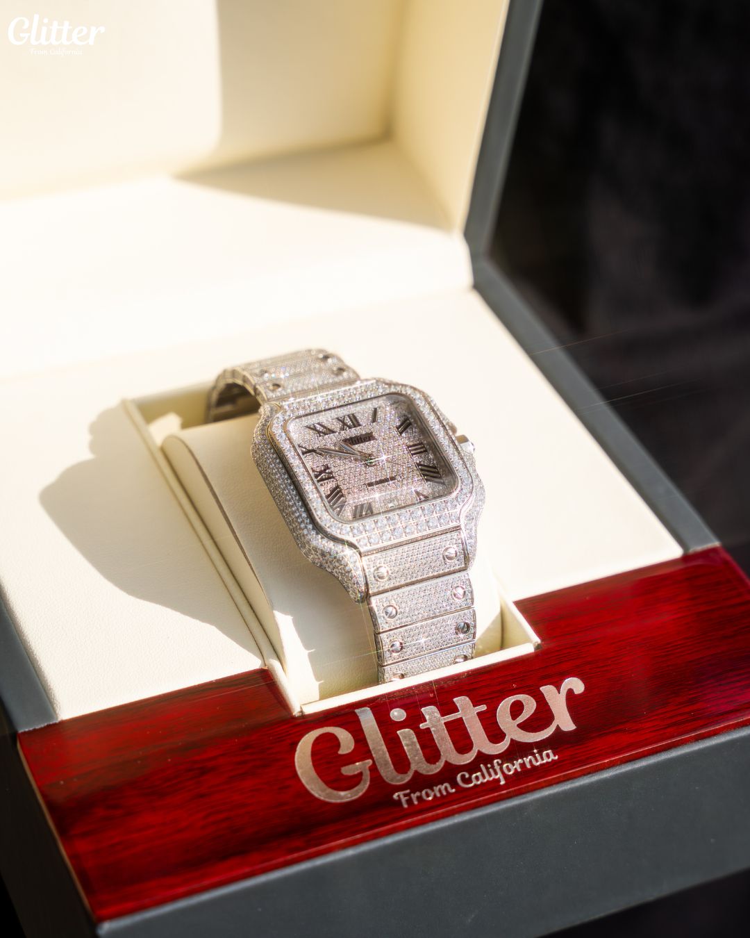 Iced Greek Dial Diamond Watch – Glitter
