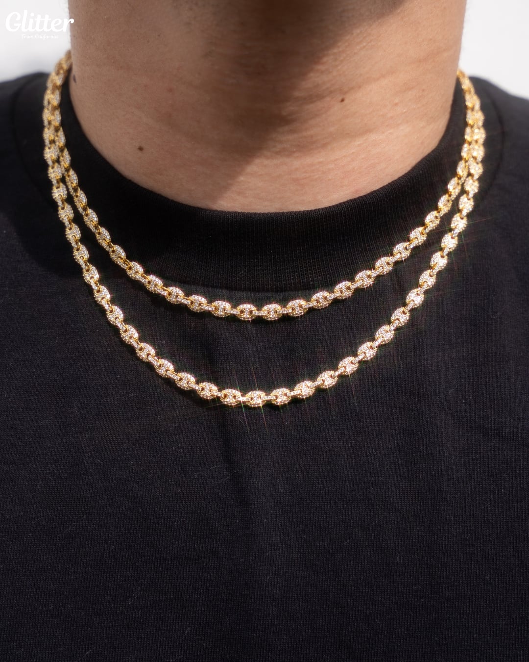 Iced Out Puffed Gucci Chain Necklace【5mm】