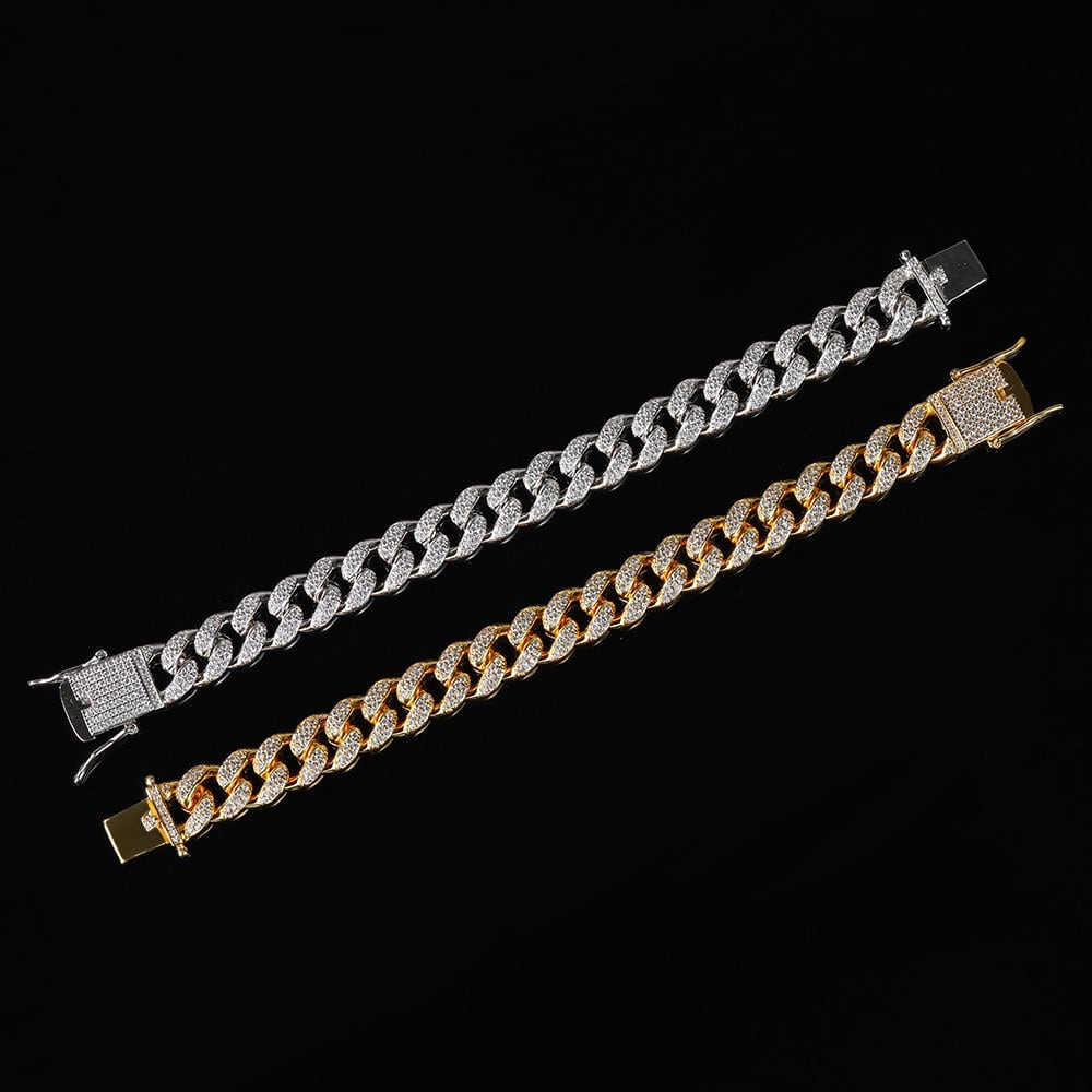 s925 Iced Out Cuban Link Bracelet 【12mm】